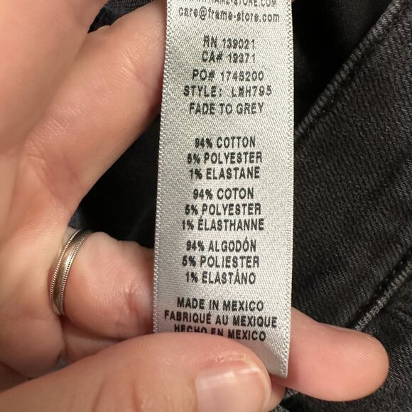 Frame Jeans Mens 31 Fade To Grey L'Homme Slim Black Stretch Denim Pants - Picture 8 of 12